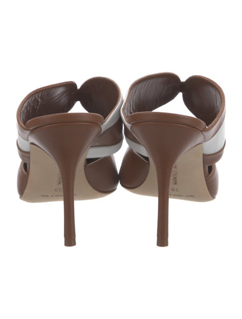 Manolo Blahnik Leather Colorblock Pattern Mules