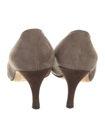 Manolo Blahnik Suede Colorblock Pattern Pumps