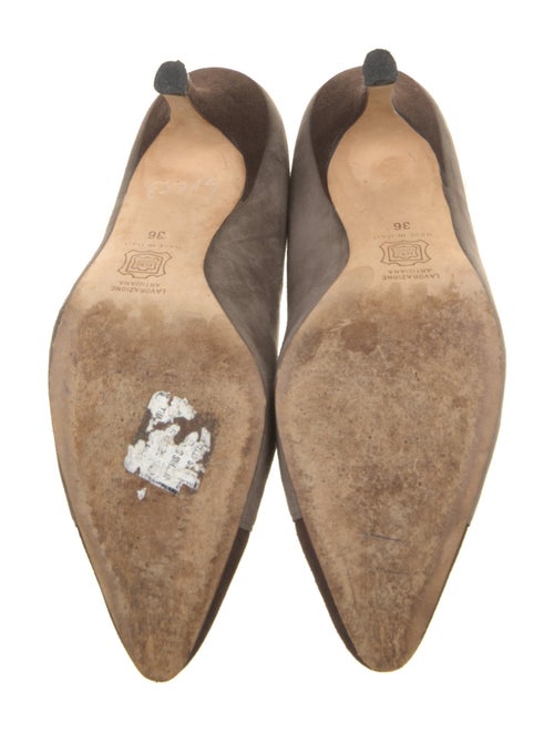 Manolo Blahnik Suede Colorblock Pattern Pumps