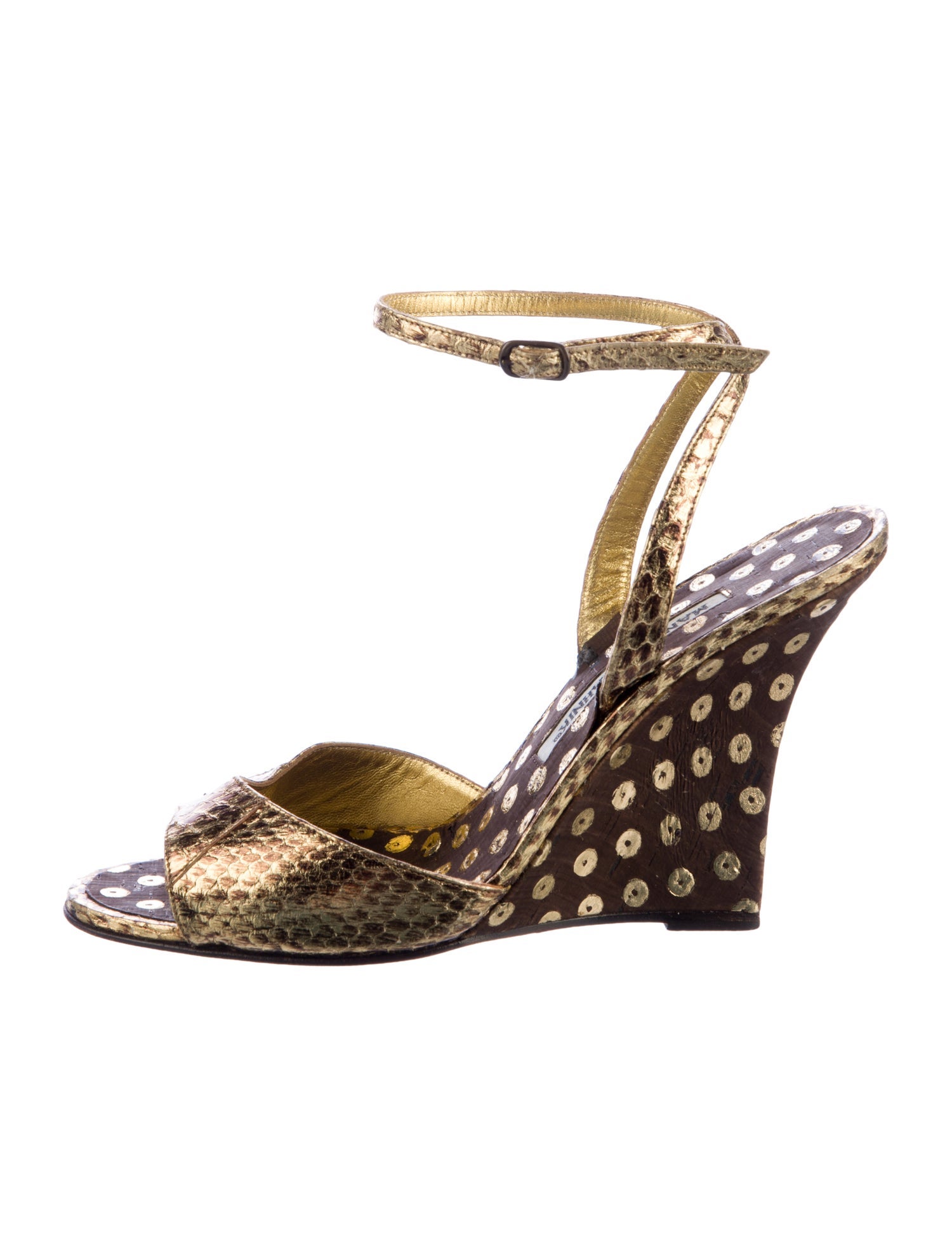 Manolo Blahnik Snakeskin Animal Print Espadrilles