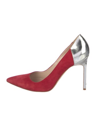 Manolo Blahnik Suede Colorblock Pattern Pumps