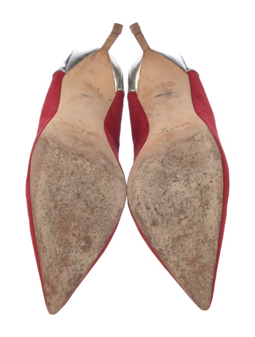 Manolo Blahnik Suede Colorblock Pattern Pumps