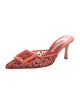 Manolo Blahnik Floral Print Mules