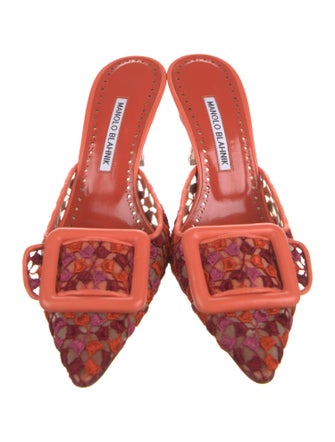 Manolo Blahnik Floral Print Mules