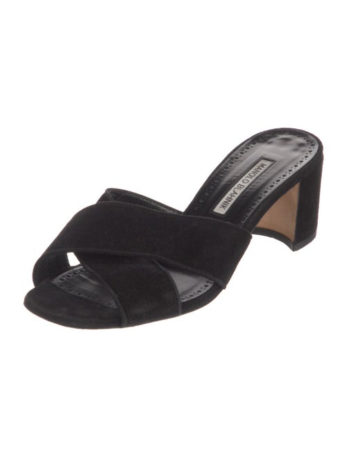 Manolo Blahnik Suede Slides