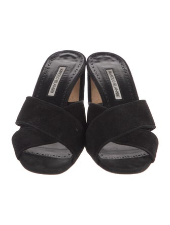 Manolo Blahnik Suede Slides