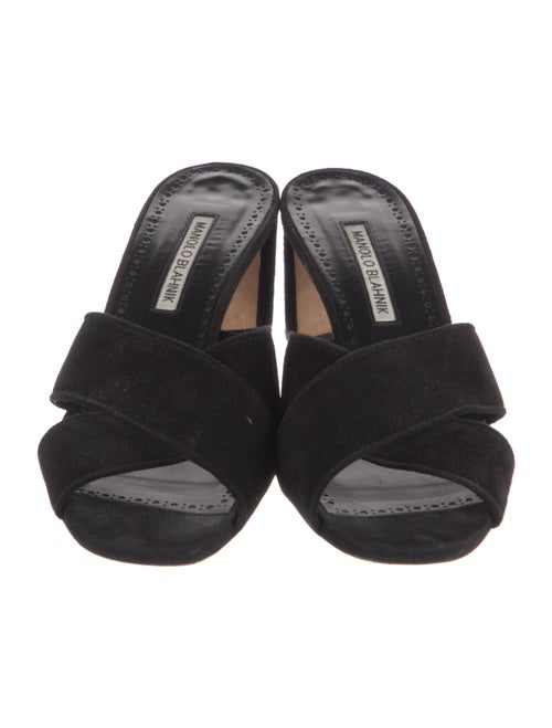 Manolo Blahnik Suede Slides