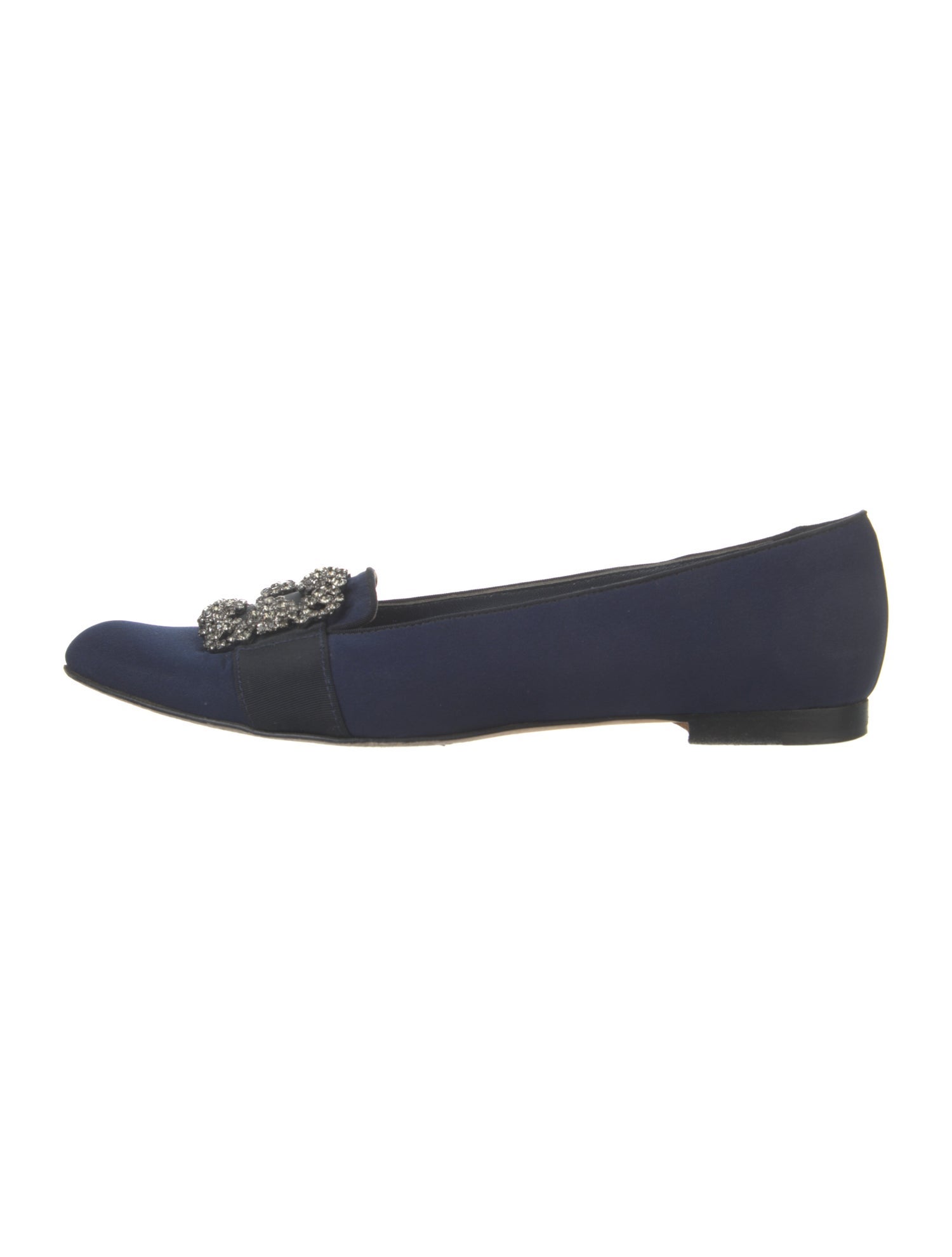 Manolo Blahnik Crystal Embellishments Loafers