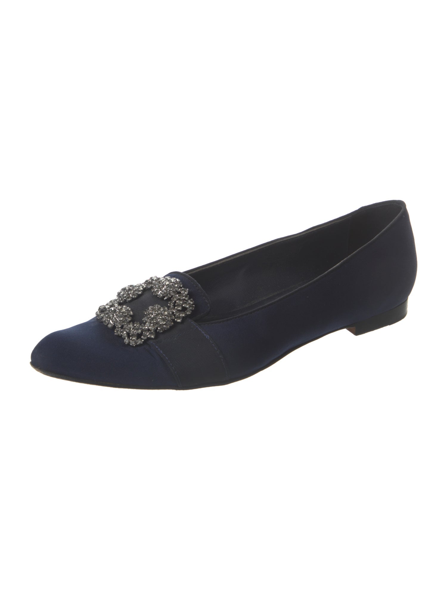 Manolo Blahnik Crystal Embellishments Loafers