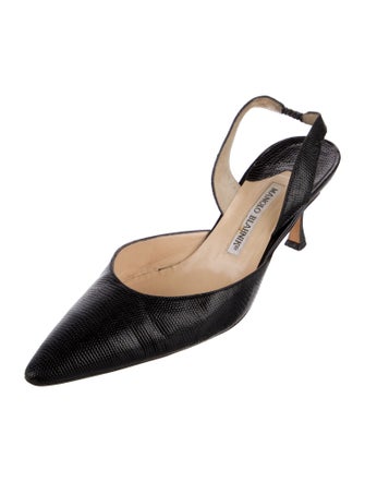 Manolo Blahnik Leather Slingback Pumps