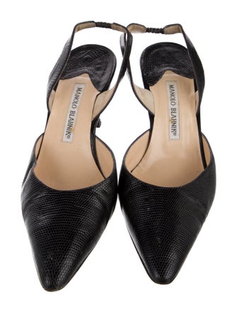 Manolo Blahnik Leather Slingback Pumps