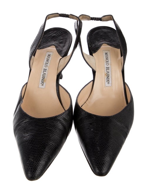 Manolo Blahnik Leather Slingback Pumps