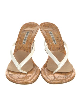 Manolo Blahnik Patent Leather Slides