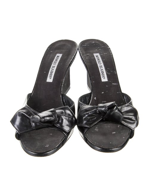 Manolo Blahnik Patent Leather Slides