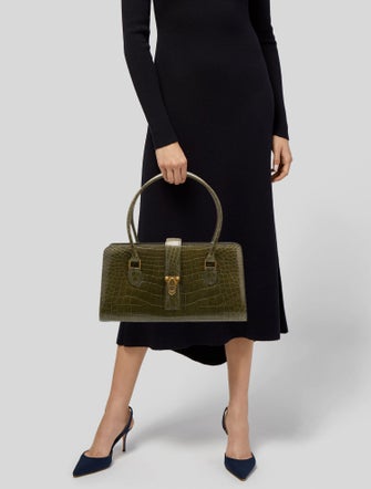 Manolo Blahnik Alligator Shoulder Bag
