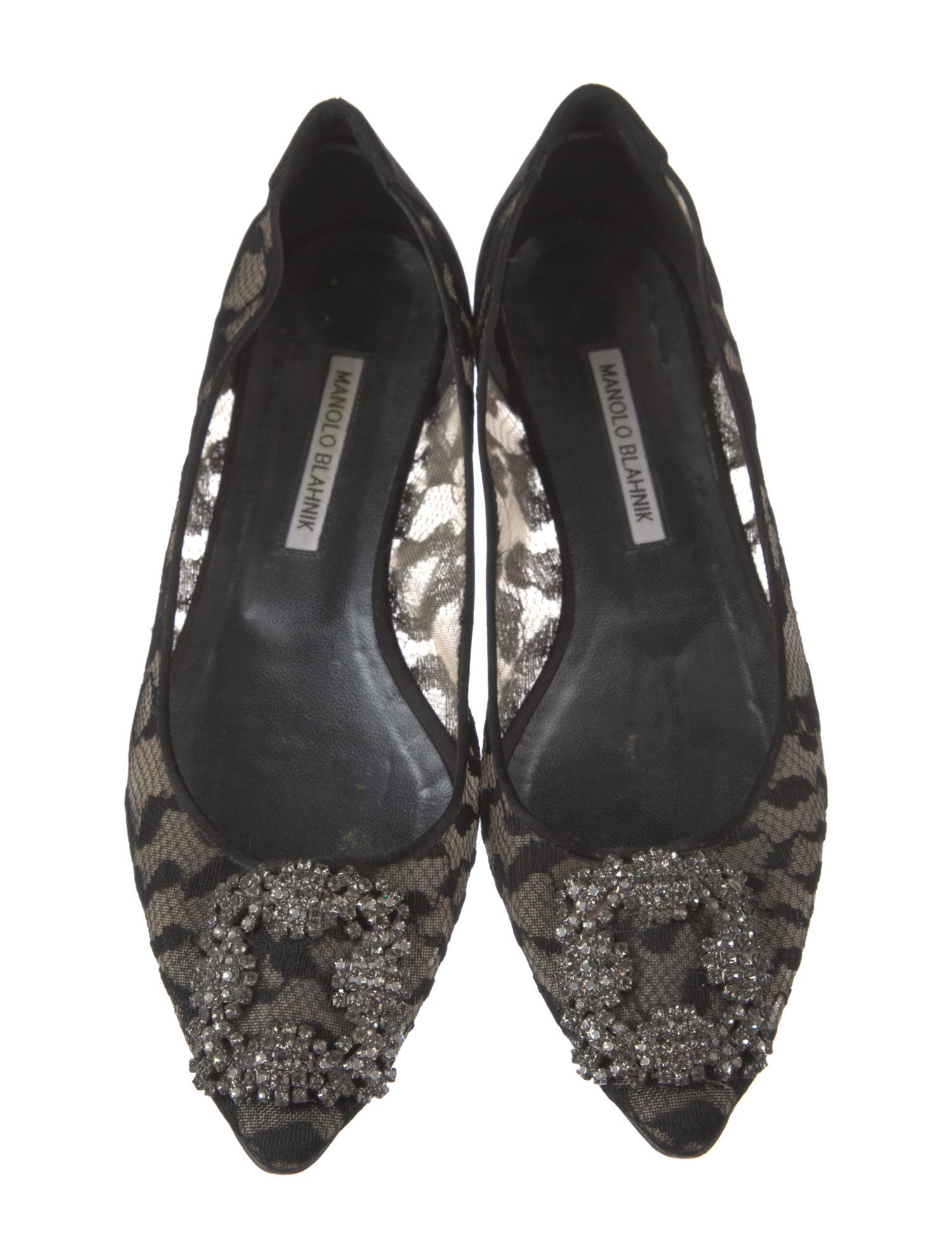 Manolo Blahnik Lace Lace Pattern Flats