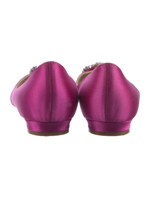 Manolo Blahnik Satin Crystal Embellishments Flats