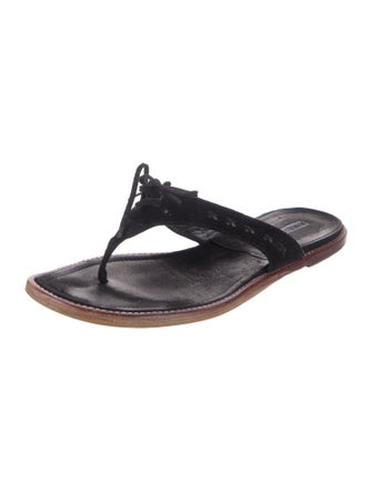 Manolo Blahnik Suede Flip Flops