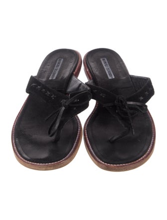 Manolo Blahnik Suede Flip Flops