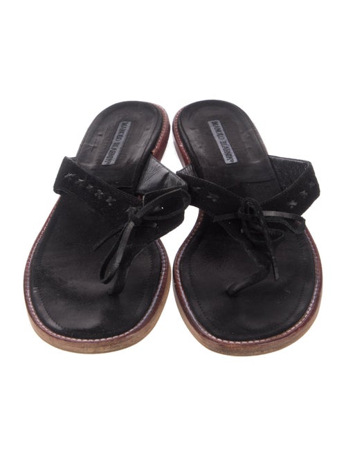 Manolo Blahnik Suede Flip Flops