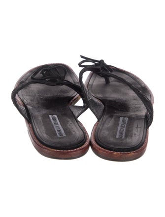 Manolo Blahnik Suede Flip Flops