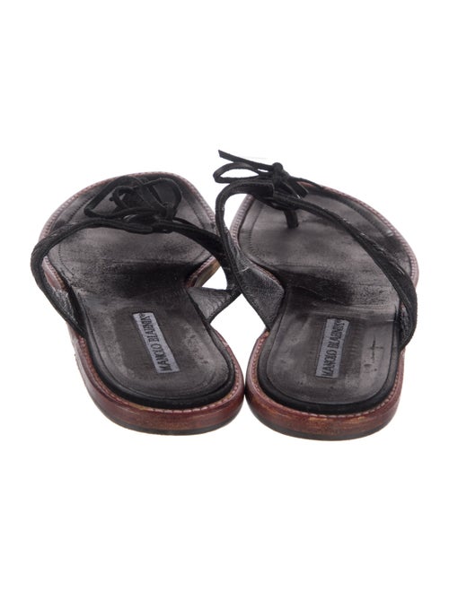 Manolo Blahnik Suede Flip Flops