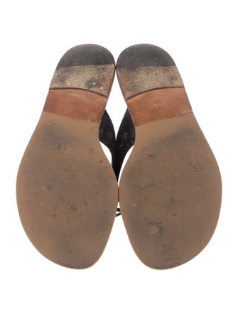 Manolo Blahnik Suede Flip Flops