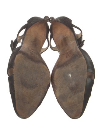 Manolo Blahnik Suede T-Strap Pumps