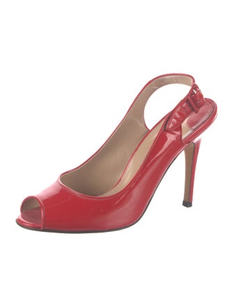 Manolo Blahnik Patent Leather Slingback Pumps