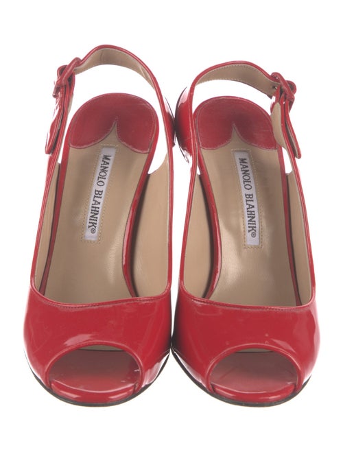 Manolo Blahnik Patent Leather Slingback Pumps