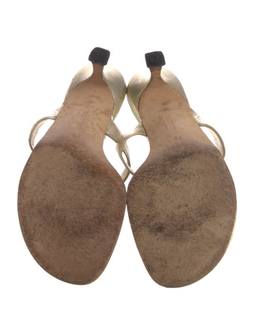 Manolo Blahnik Leather Beaded Accents Slides