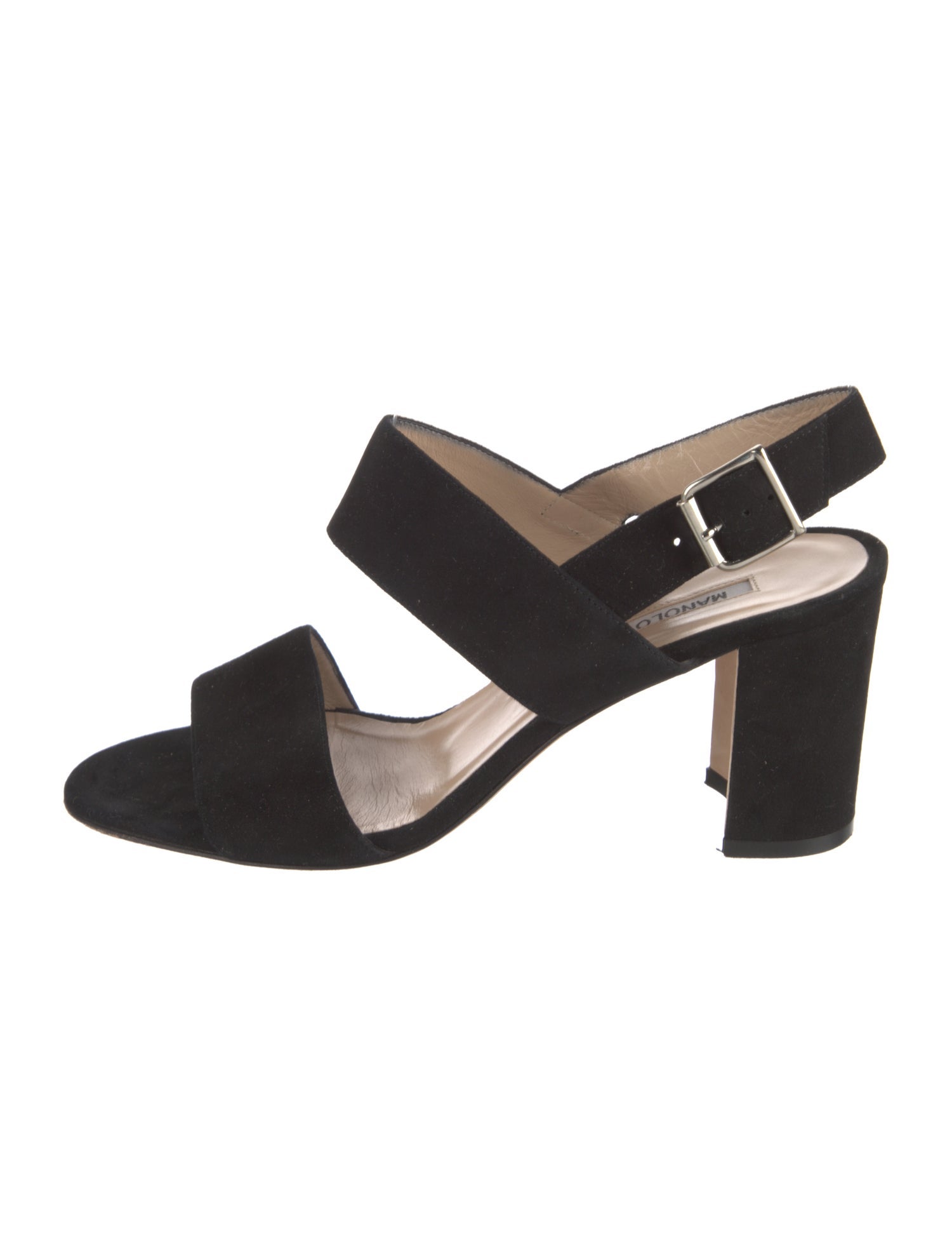 Manolo Blahnik Suede Slingback Sandals