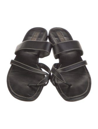 Manolo Blahnik Leather Slides