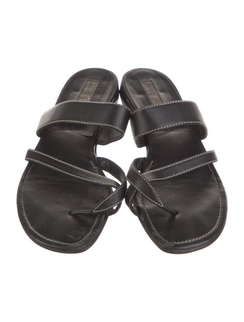 Manolo Blahnik Leather Slides