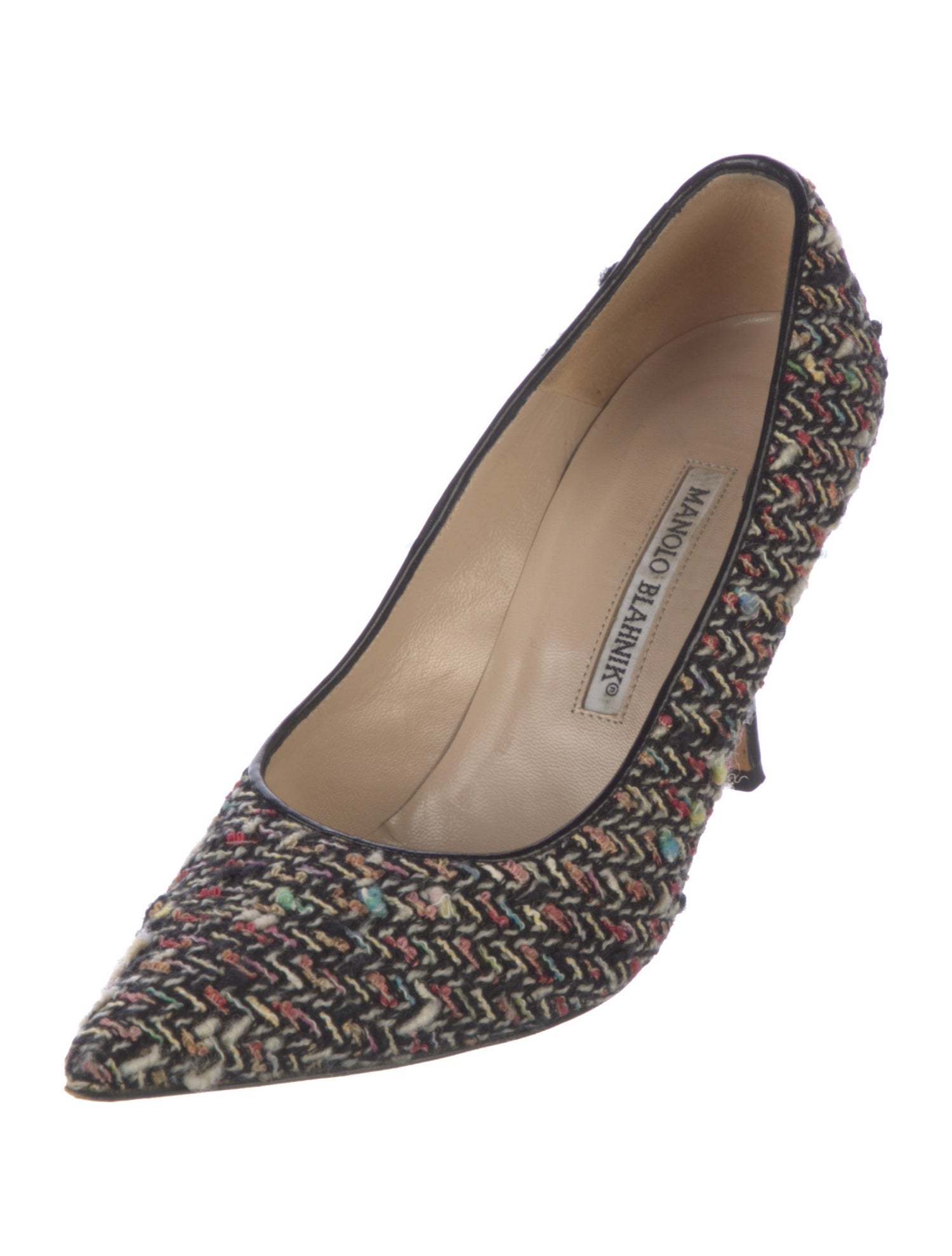 Manolo Blahnik Tweed Pattern Pumps