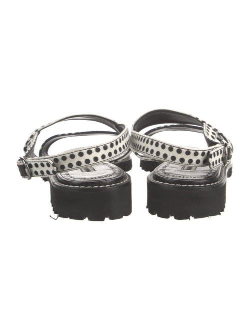 Manolo Blahnik Canvas Polka Dot Print Sandals