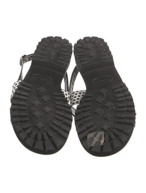 Manolo Blahnik Canvas Polka Dot Print Sandals