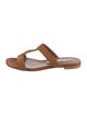 Manolo Blahnik Suede Scalloped Accent Flip Flops