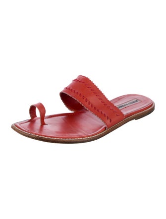 Manolo Blahnik Leather Slides
