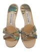 Manolo Blahnik Snakeskin Animal Print Slides