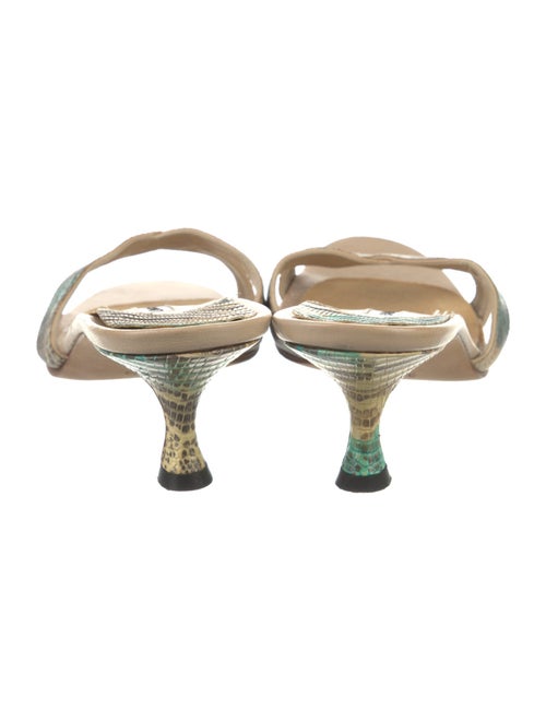 Manolo Blahnik Snakeskin Animal Print Slides