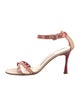 Manolo Blahnik Leather Colorblock Pattern Sandals