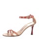 Manolo Blahnik Leather Colorblock Pattern Sandals