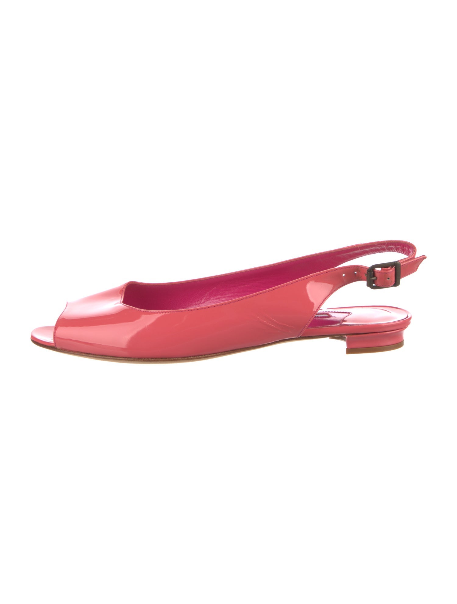 Manolo Blahnik Patent Leather Slingback Flats
