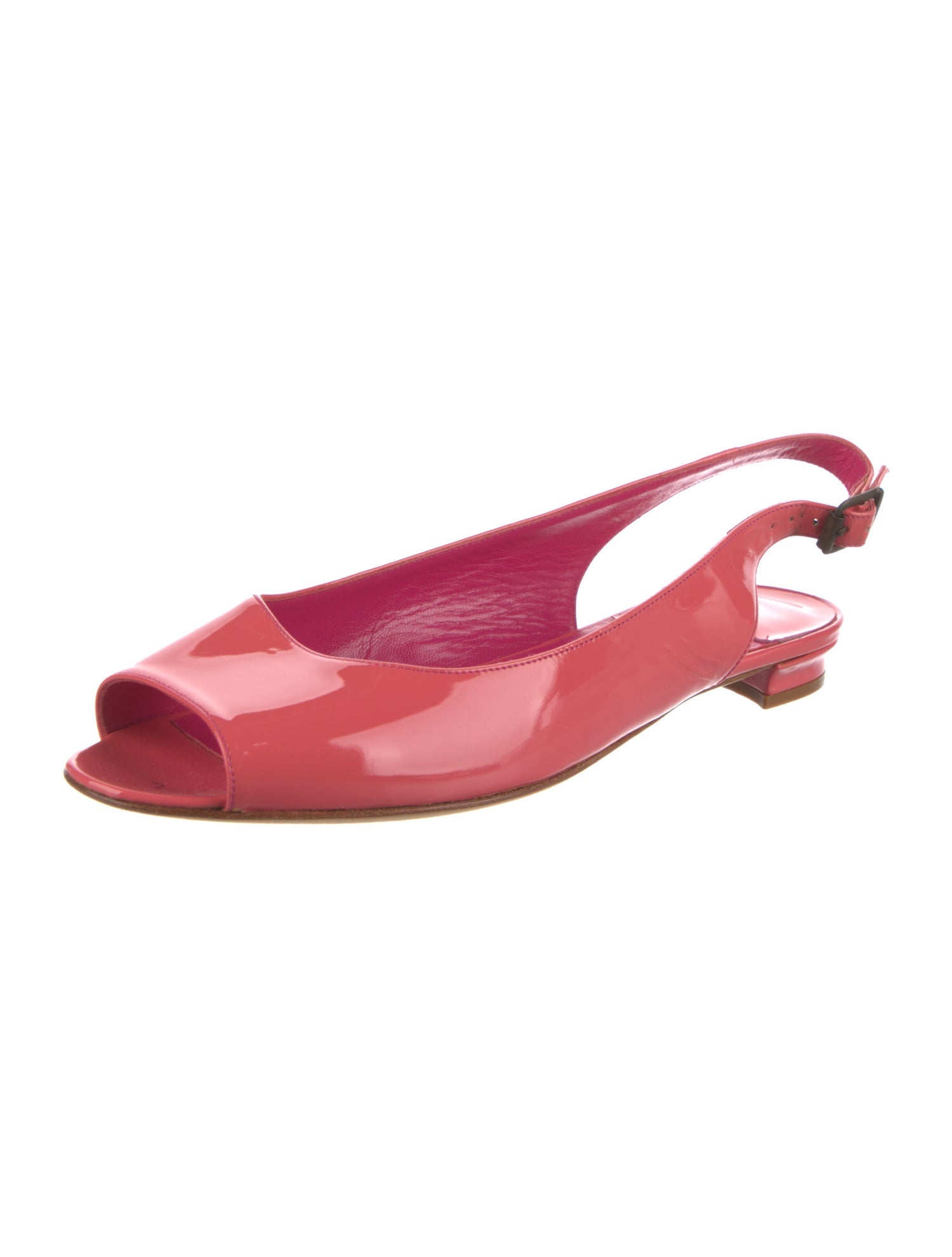 Manolo Blahnik Patent Leather Slingback Flats