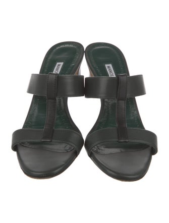 Manolo Blahnik Leather Slides
