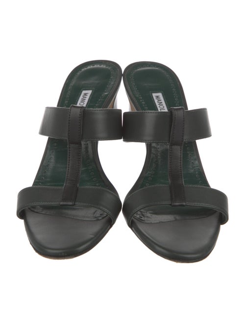 Manolo Blahnik Leather Slides
