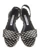 Manolo Blahnik Leather Printed Slingback Sandals