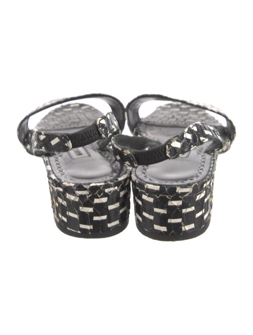 Manolo Blahnik Leather Printed Slingback Sandals