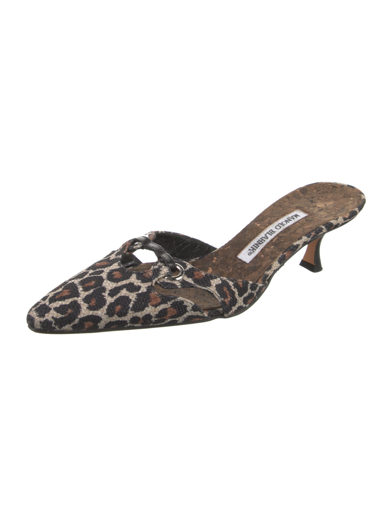 Manolo Blahnik Velvet Animal Print Mules